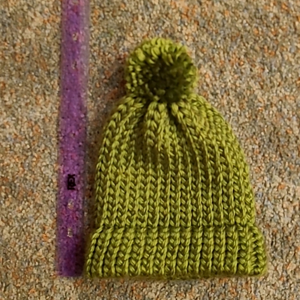 Olive Green Pompom Beanie